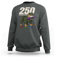 250 Years Of Eating Crayons Sweatshirt Vintage Bulldog Patriotic Veteran Military Gift - Wonder Print Shop