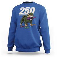 250 Years Of Eating Crayons Sweatshirt Vintage Bulldog Patriotic Veteran Military Gift - Wonder Print Shop