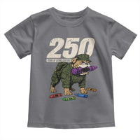 250 Years Of Eating Crayons Toddler T Shirt Vintage Bulldog Patriotic Veteran Military Gift - Wonder Print Shop