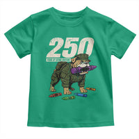 250 Years Of Eating Crayons Toddler T Shirt Vintage Bulldog Patriotic Veteran Military Gift - Wonder Print Shop