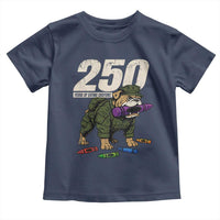 250 Years Of Eating Crayons Toddler T Shirt Vintage Bulldog Patriotic Veteran Military Gift - Wonder Print Shop