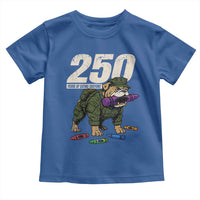 250 Years Of Eating Crayons Toddler T Shirt Vintage Bulldog Patriotic Veteran Military Gift - Wonder Print Shop
