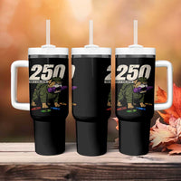 250 Years Of Eating Crayons Tumbler With Handle Vintage Bulldog Patriotic Veteran Military Gift - Wonder Print Shop