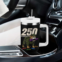 250 Years Of Eating Crayons Tumbler With Handle Vintage Bulldog Patriotic Veteran Military Gift - Wonder Print Shop
