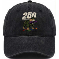 250 Years Of Eating Crayons Washed Cotton Baseball Cap Vintage Bulldog Patriotic Veteran Military Gift