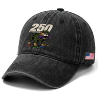 250 Years Of Eating Crayons Washed Cotton Baseball Cap Vintage Bulldog Patriotic Veteran Military Gift