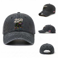 250 Years Of Eating Crayons Washed Cotton Baseball Cap Vintage Bulldog Patriotic Veteran Military Gift