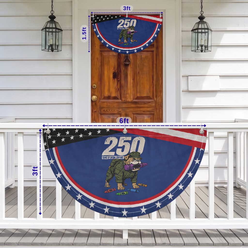 250 Years Of Eating Crayons Patriotic Fan Flag Vintage Bulldog Veteran Military Gift