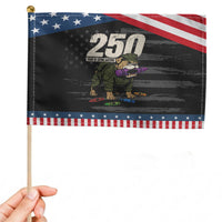 250 Years Of Eating Crayons Patriotic Handheld Flag Vintage Bulldog Veteran Military Gift