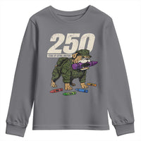 250 Years Of Eating Crayons Youth Sweatshirt Vintage Bulldog Patriotic Veteran Military Gift - Wonder Print Shop