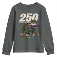 250 Years Of Eating Crayons Youth Sweatshirt Vintage Bulldog Patriotic Veteran Military Gift - Wonder Print Shop
