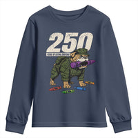 250 Years Of Eating Crayons Youth Sweatshirt Vintage Bulldog Patriotic Veteran Military Gift - Wonder Print Shop