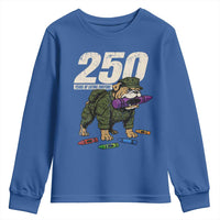 250 Years Of Eating Crayons Youth Sweatshirt Vintage Bulldog Patriotic Veteran Military Gift - Wonder Print Shop