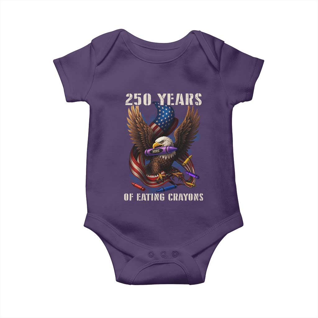 250 Years Of Eating Crayons Baby Onesie Funny Eagle 250th Anniversary Veterans Gifts - Wonder Print Shop