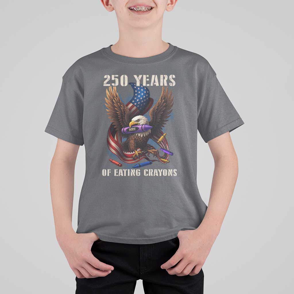 250 Years Of Eating Crayons T Shirt For Kid Funny Eagle 250th Anniversary Veterans Gifts - Wonder Print Shop