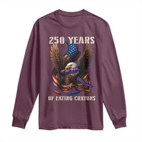 250 Years Of Eating Crayons Long Sleeve Shirt Funny Eagle 250th Anniversary Veterans Gifts - Wonder Print Shop