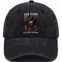 250 Years Of Eating Crayons Washed Cotton Baseball Cap Funny Eagle 250th Anniversary Veterans Gifts