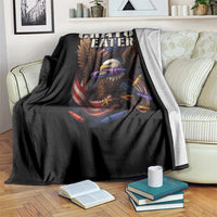 Crayon Eater Throw Blanket Funny Eagle 250th Anniversary Veterans Gifts - Wonder Print Shop