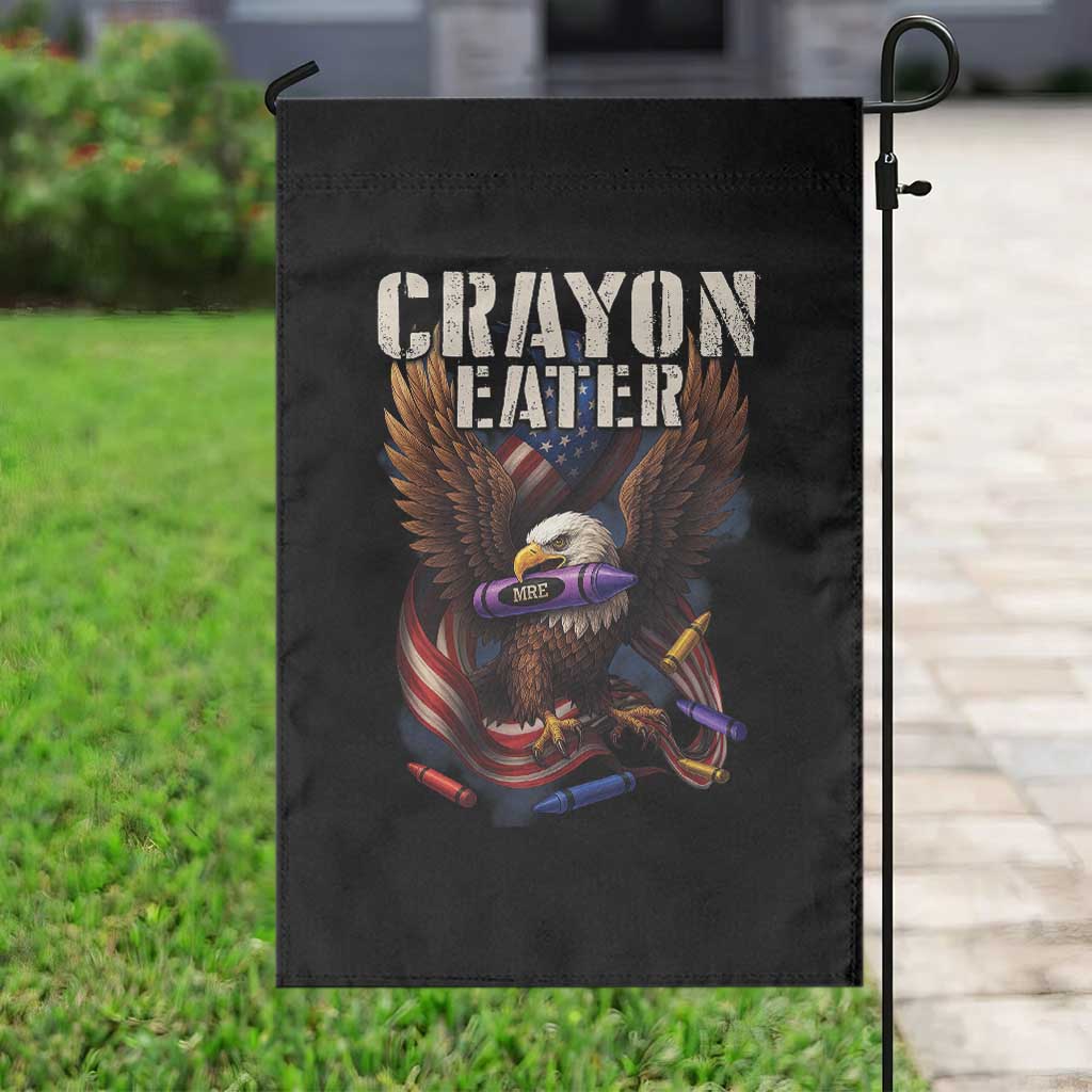 Crayon Eater Garden Flag Funny Eagle 250th Anniversary Veterans Gifts - Wonder Print Shop
