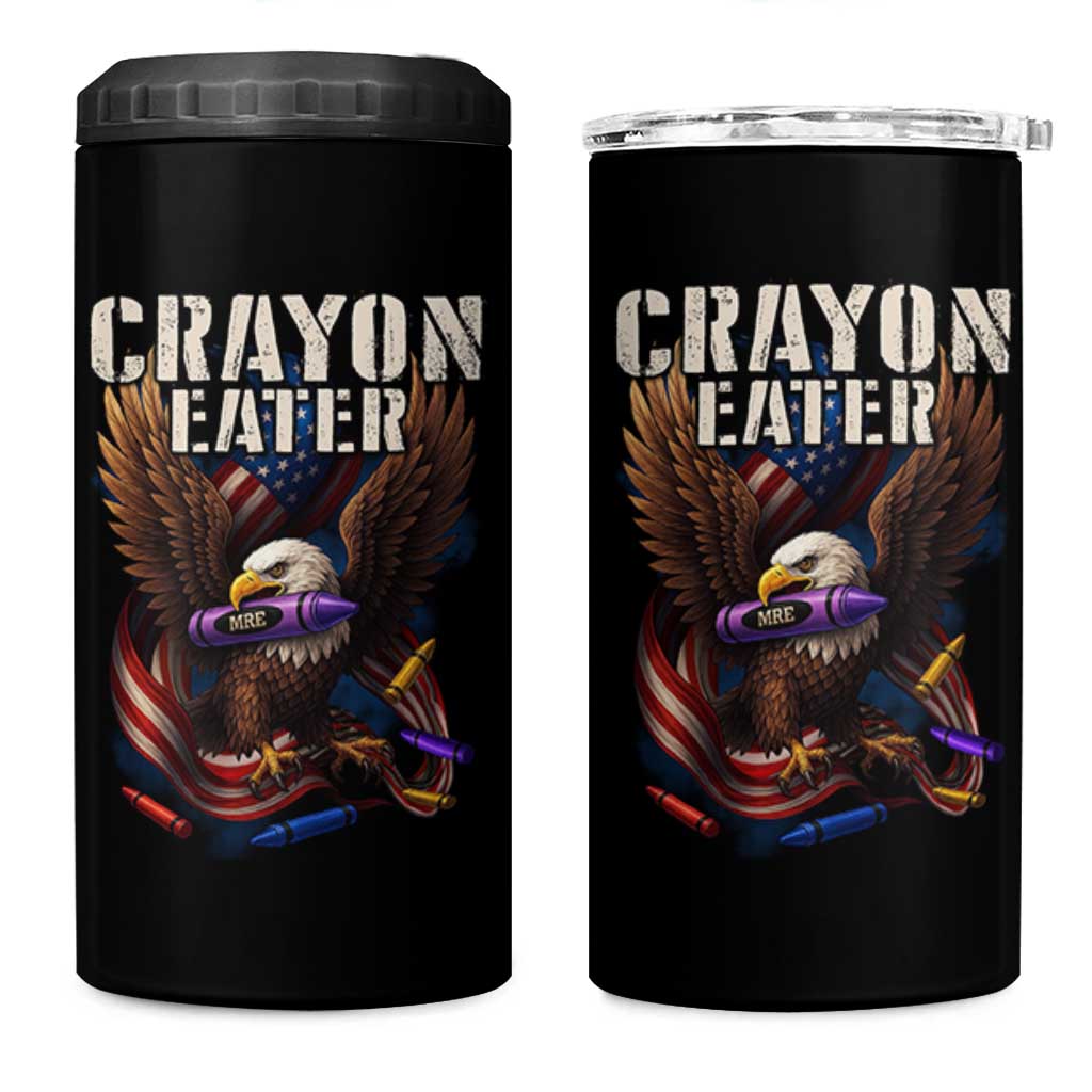 Crayon Eater 4 in 1 Can Cooler Tumbler Funny Eagle 250th Anniversary Veterans Gifts - Wonder Print Shop