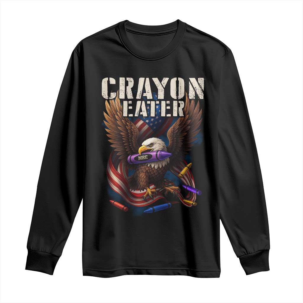 Crayon Eater Long Sleeve Shirt Funny Eagle 250th Anniversary Veterans Gifts - Wonder Print Shop
