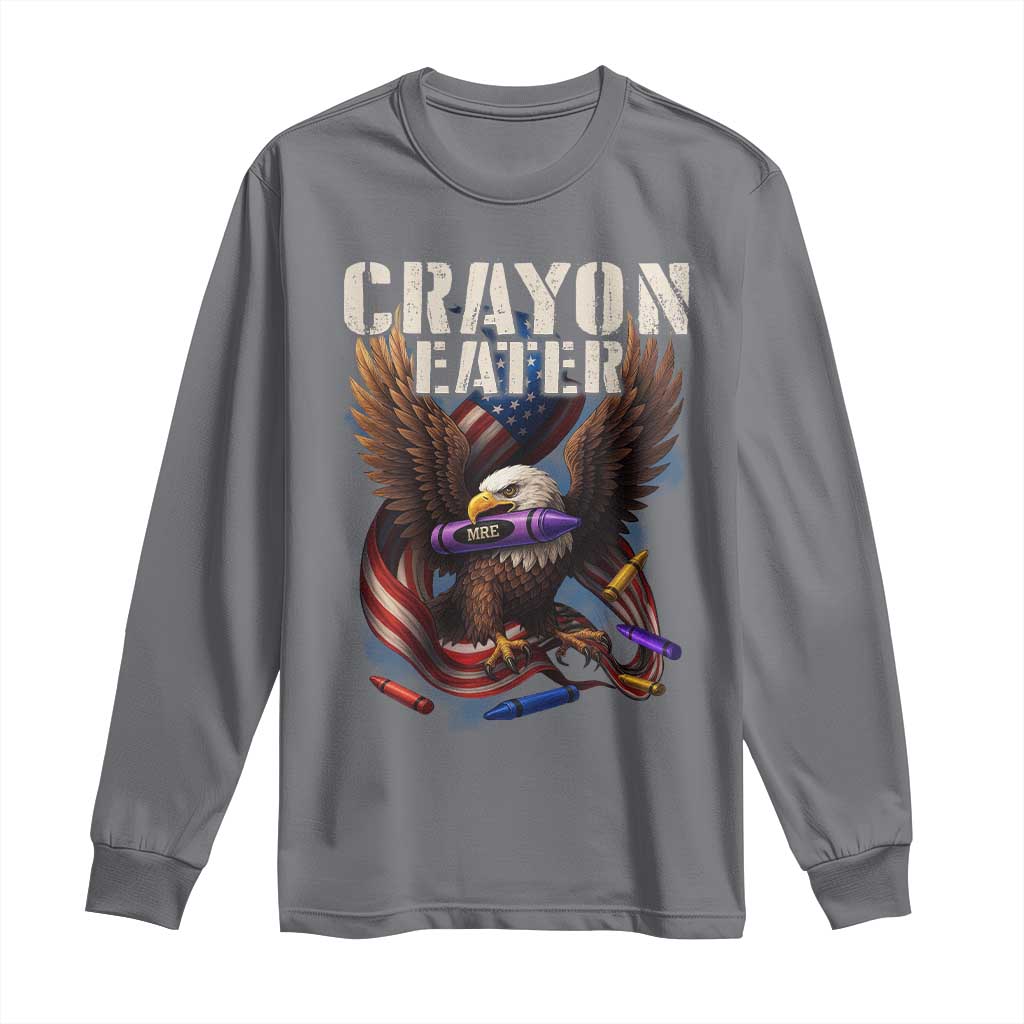 Crayon Eater Long Sleeve Shirt Funny Eagle 250th Anniversary Veterans Gifts - Wonder Print Shop