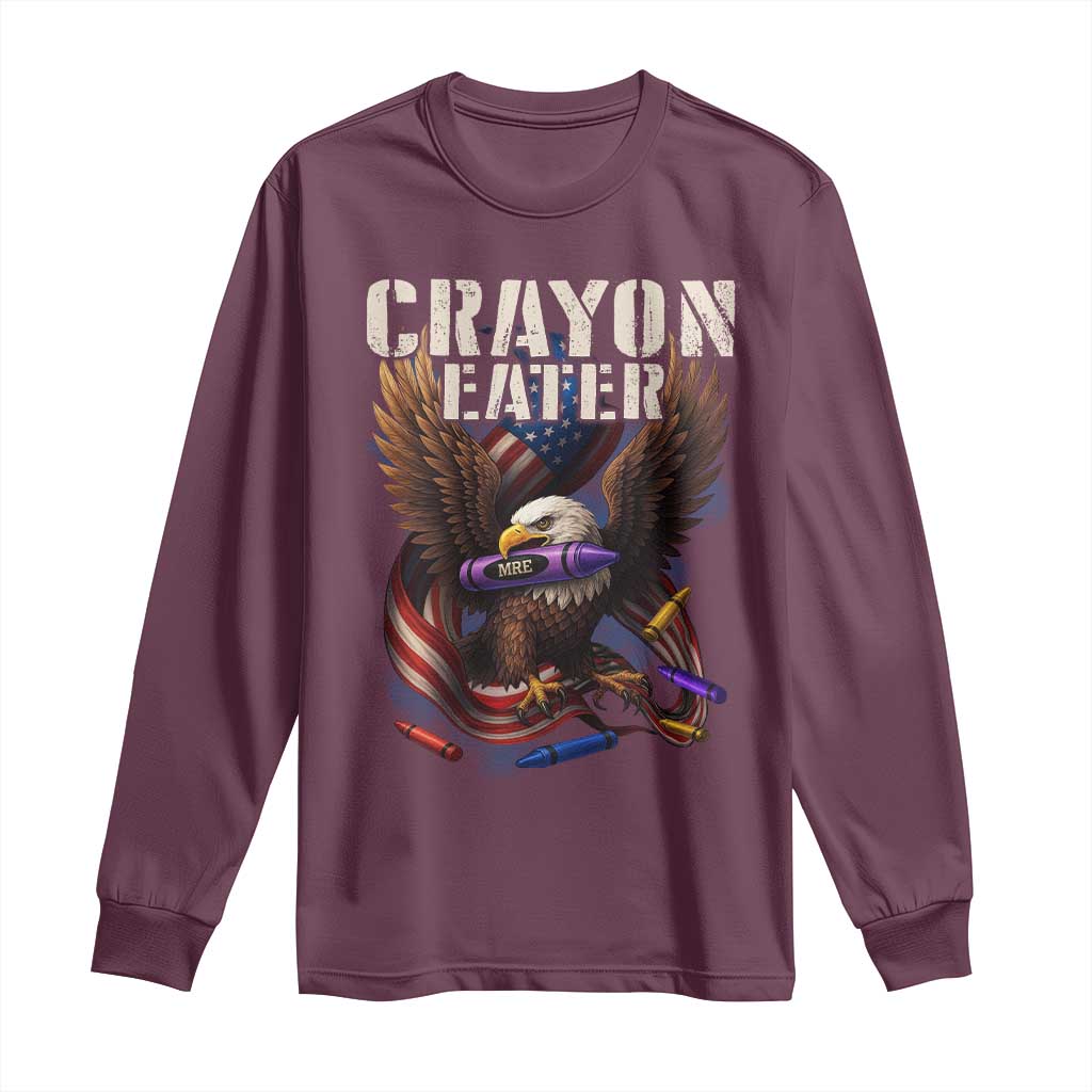 Crayon Eater Long Sleeve Shirt Funny Eagle 250th Anniversary Veterans Gifts - Wonder Print Shop