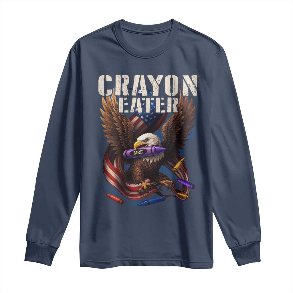 Crayon Eater Long Sleeve Shirt Funny Eagle 250th Anniversary Veterans Gifts - Wonder Print Shop