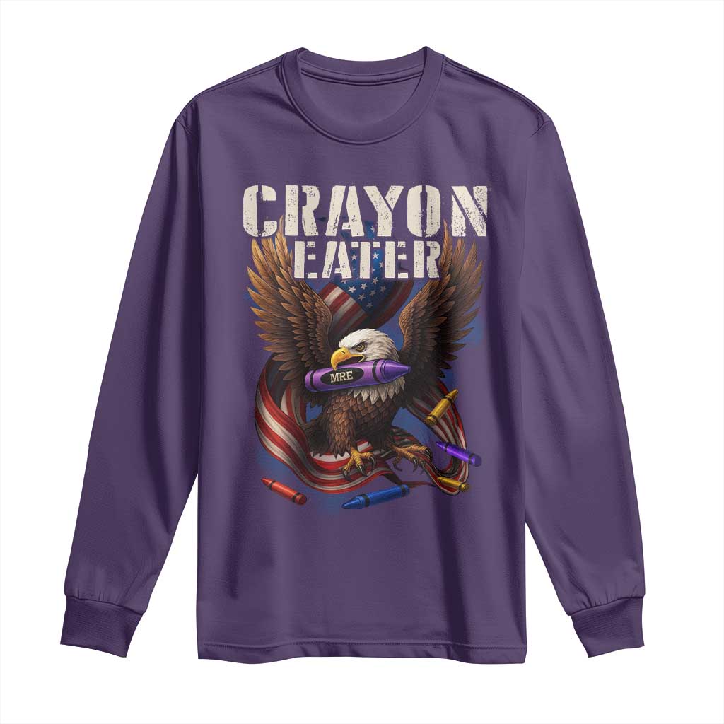 Crayon Eater Long Sleeve Shirt Funny Eagle 250th Anniversary Veterans Gifts - Wonder Print Shop
