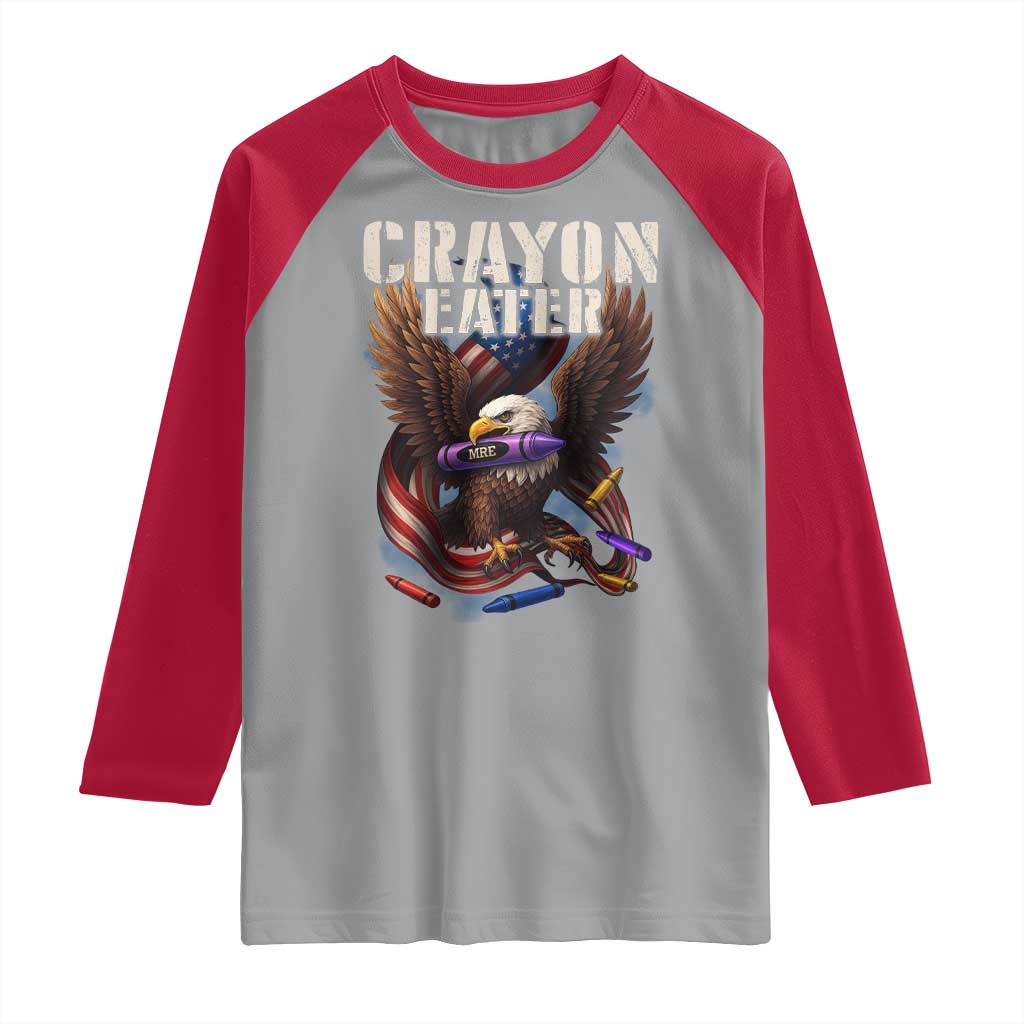 Crayon Eater Raglan Shirt Funny Eagle 250th Anniversary Veterans Gifts - Wonder Print Shop