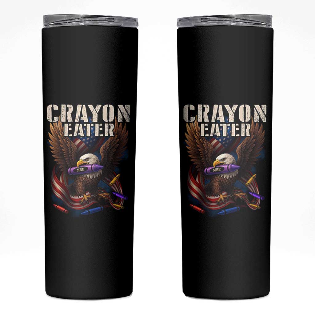 Crayon Eater Skinny Tumbler Funny Eagle 250th Anniversary Veterans Gifts - Wonder Print Shop