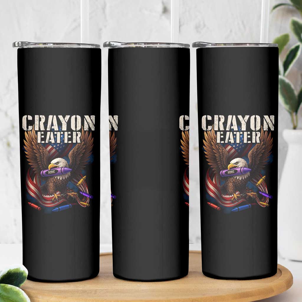 Crayon Eater Skinny Tumbler Funny Eagle 250th Anniversary Veterans Gifts - Wonder Print Shop
