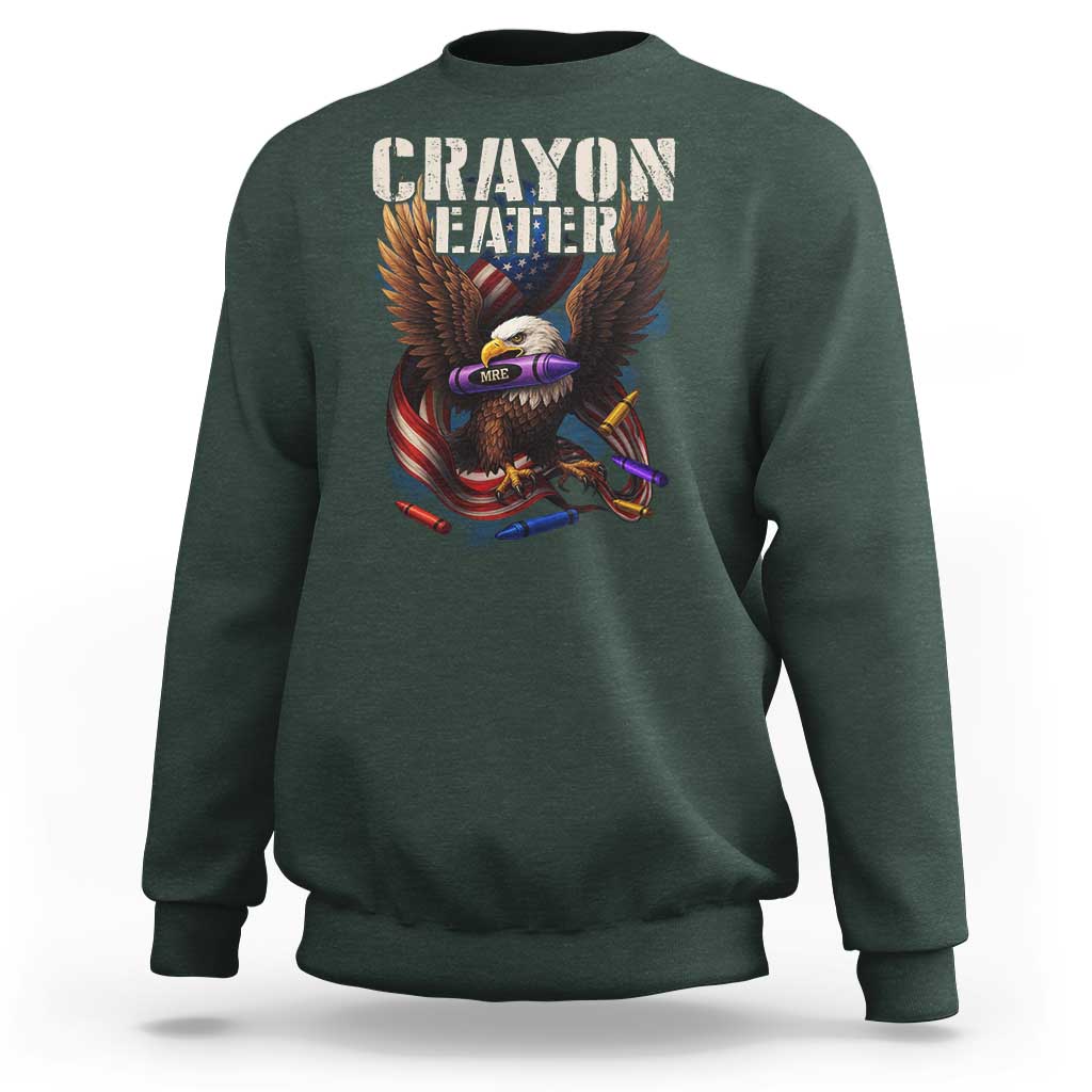Crayon Eater Sweatshirt Funny Eagle 250th Anniversary Veterans Gifts - Wonder Print Shop