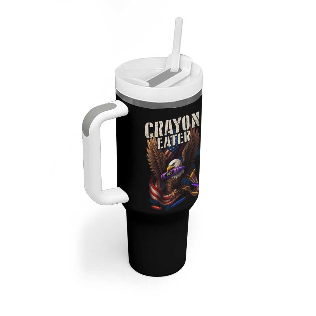 Crayon Eater Tumbler With Handle Funny Eagle 250th Anniversary Veterans Gifts - Wonder Print Shop