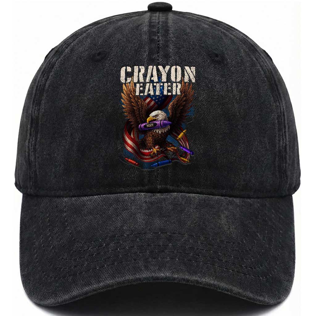 Crayon Eater Washed Cotton Baseball Cap Funny Eagle 250th Anniversary Veterans Gifts