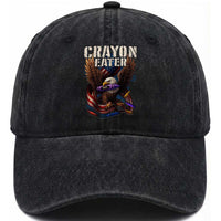 Crayon Eater Washed Cotton Baseball Cap Funny Eagle 250th Anniversary Veterans Gifts