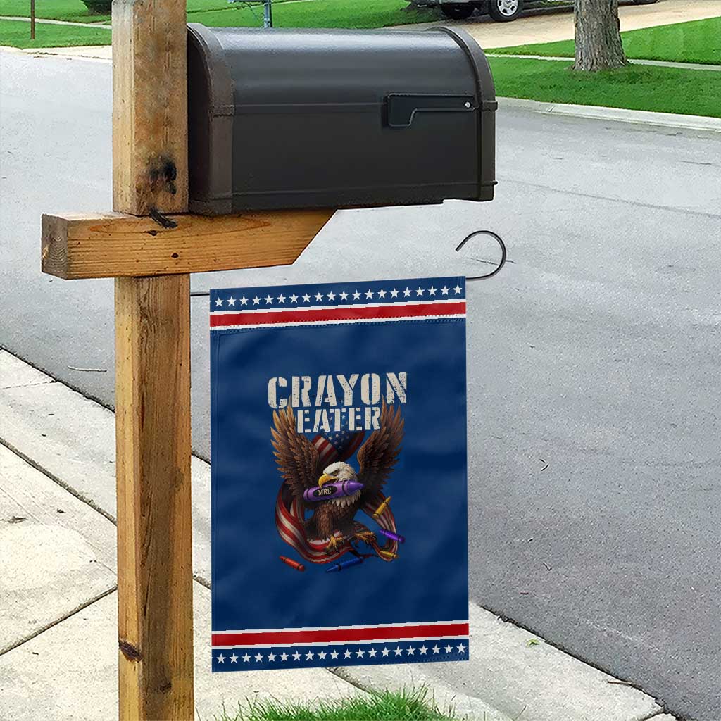 Crayon Eater Garden Flag Funny Eagle 250th Anniversary Veterans Gifts