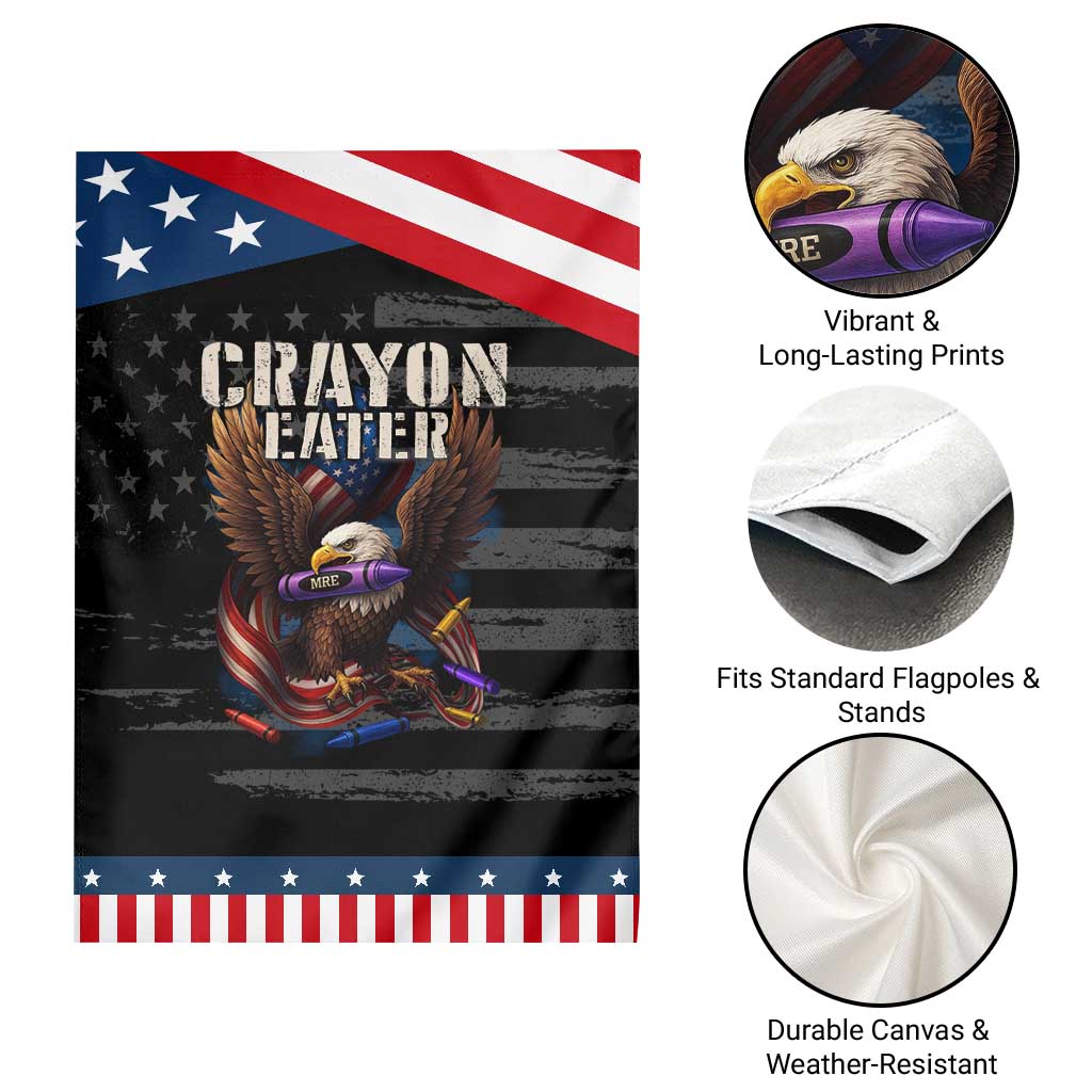 Crayon Eater Garden Flag Funny Eagle 250th Anniversary Veterans Gifts