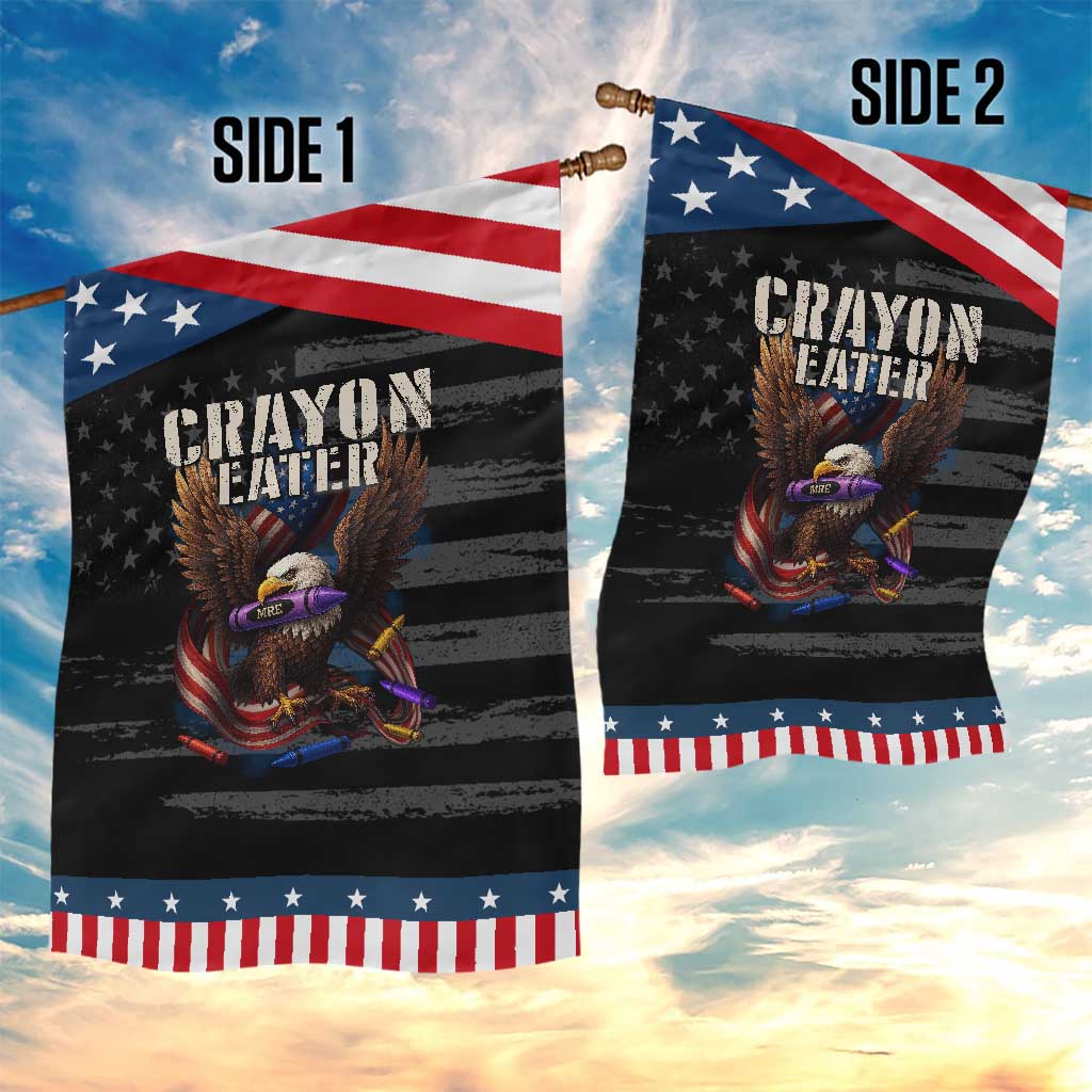 Crayon Eater Garden Flag Funny Eagle 250th Anniversary Veterans Gifts