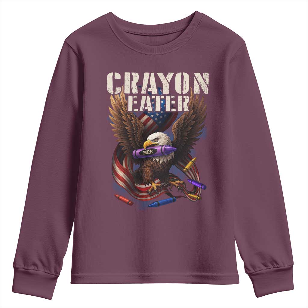 Crayon Eater Youth Sweatshirt Funny Eagle 250th Anniversary Veterans Gifts - Wonder Print Shop