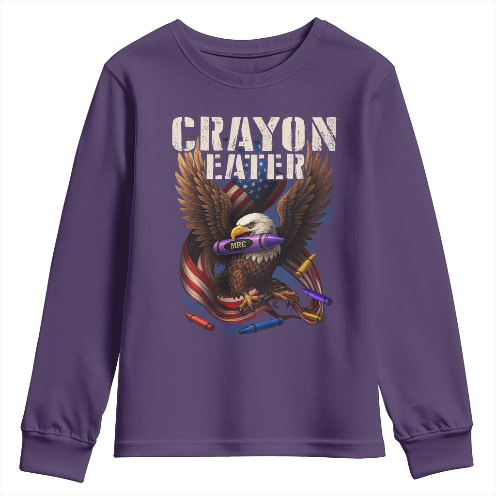 Crayon Eater Youth Sweatshirt Funny Eagle 250th Anniversary Veterans Gifts - Wonder Print Shop