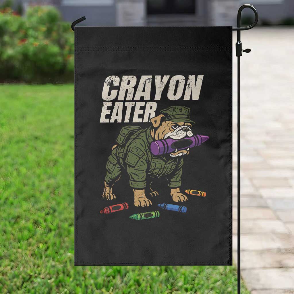 Crayon Eater Garden Flag Funny Bulldog Military Corps Proud Soldier Family - Wonder Print Shop
