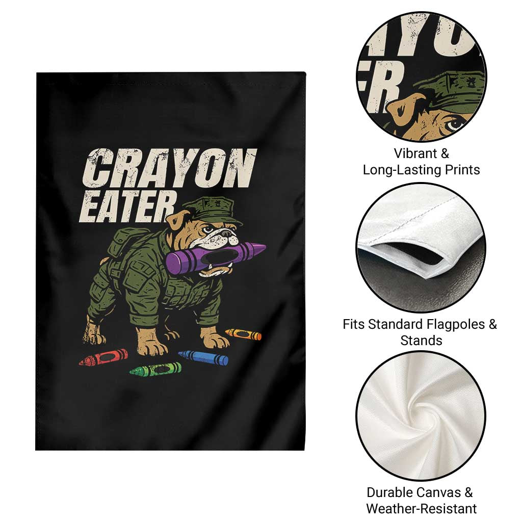 Crayon Eater Garden Flag Funny Bulldog Military Corps Proud Soldier Family - Wonder Print Shop