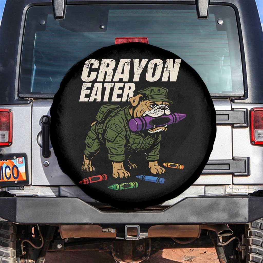 Crayon Eater Spare Tire Cover Funny Bulldog Military Corps Proud Soldier Family - Wonder Print Shop
