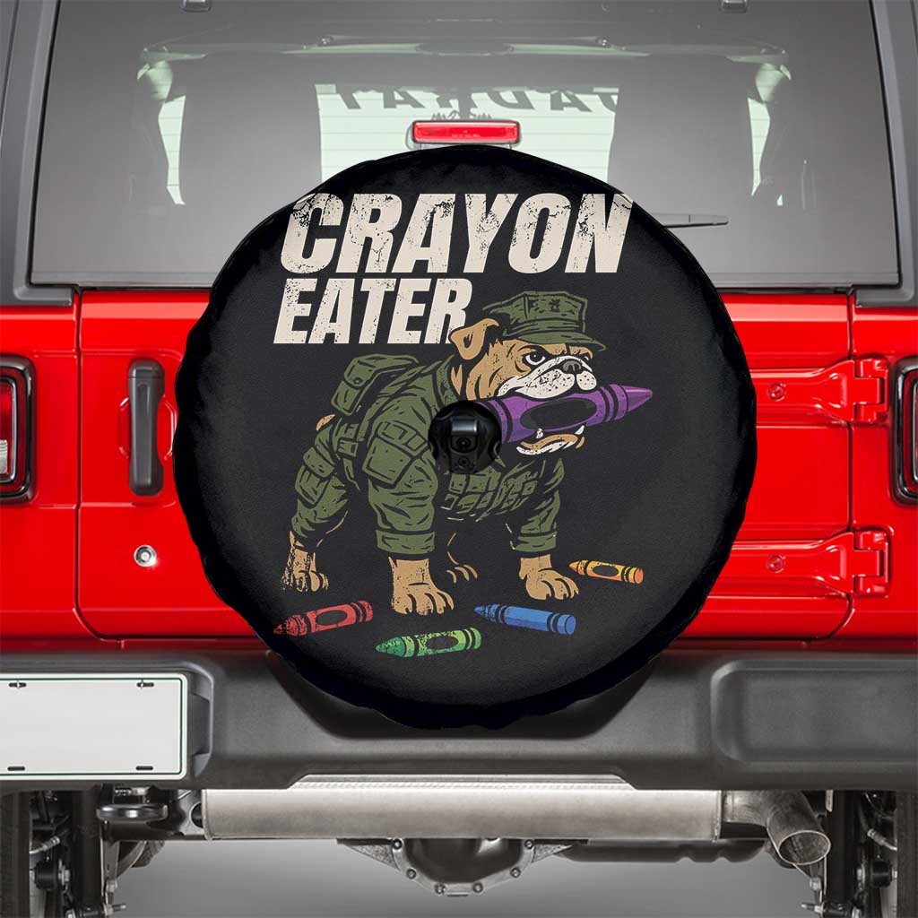 Crayon Eater Spare Tire Cover Funny Bulldog Military Corps Proud Soldier Family - Wonder Print Shop