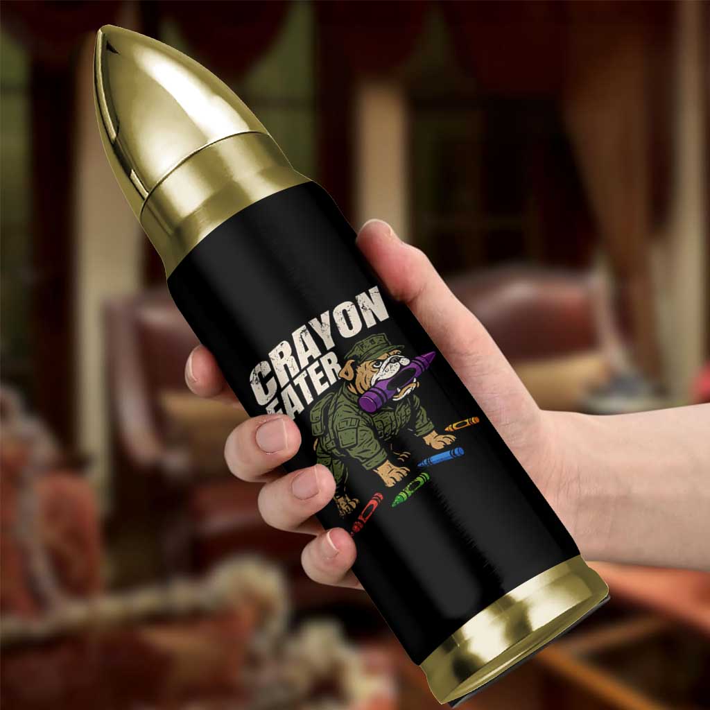 Crayon Eater Bullet Tumbler Funny Bulldog Military Corps Proud Soldier Family - Wonder Print Shop