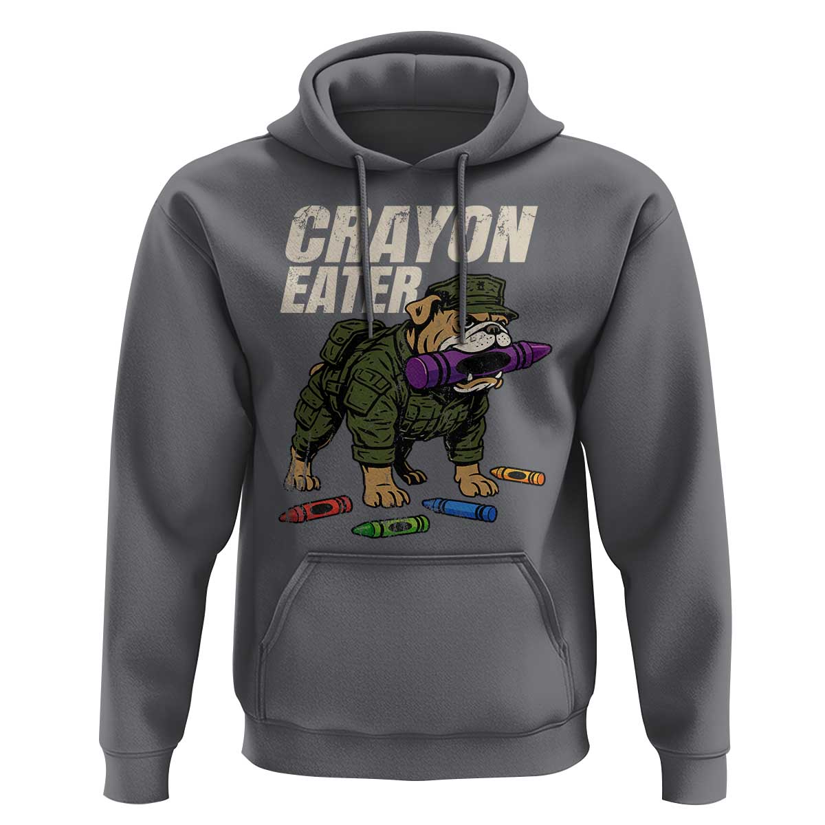 Crayon Eater Hoodie Funny Bulldog Military Corps Proud Soldier Family - Wonder Print Shop