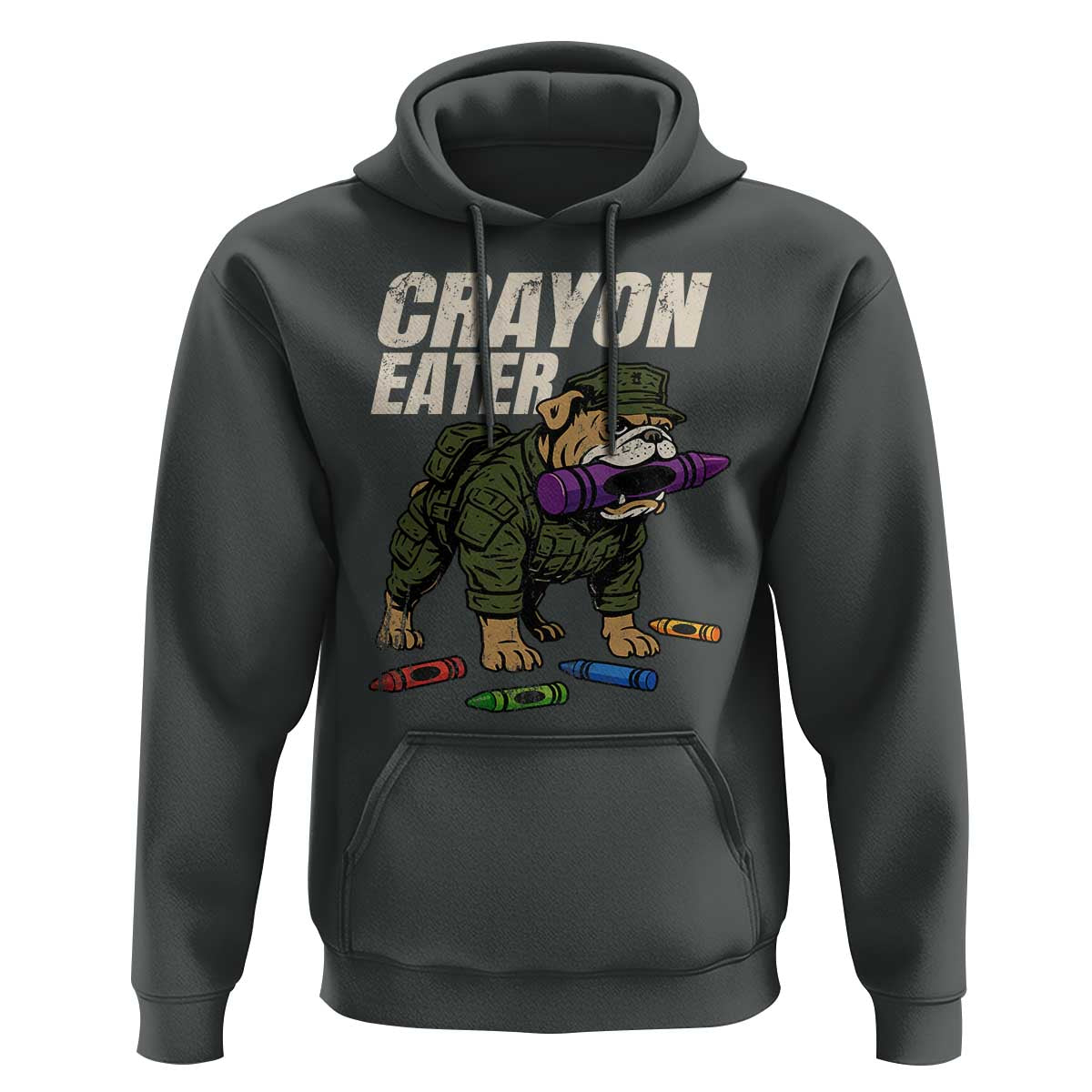 Crayon Eater Hoodie Funny Bulldog Military Corps Proud Soldier Family - Wonder Print Shop