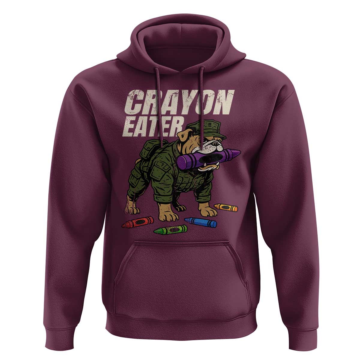 Crayon Eater Hoodie Funny Bulldog Military Corps Proud Soldier Family - Wonder Print Shop