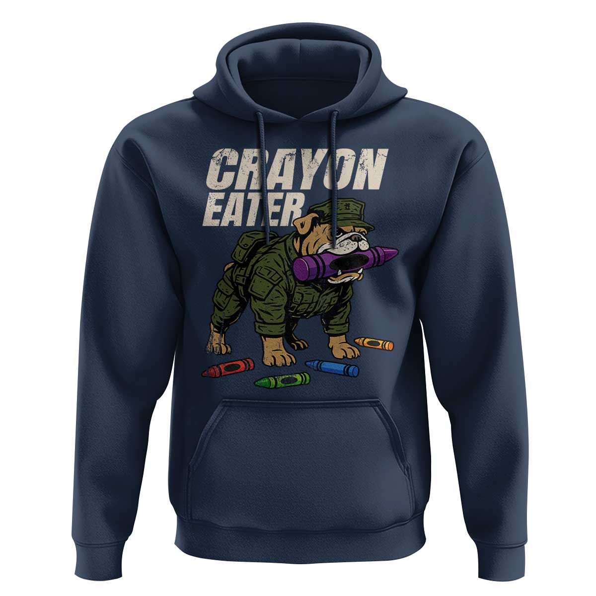 Crayon Eater Hoodie Funny Bulldog Military Corps Proud Soldier Family - Wonder Print Shop